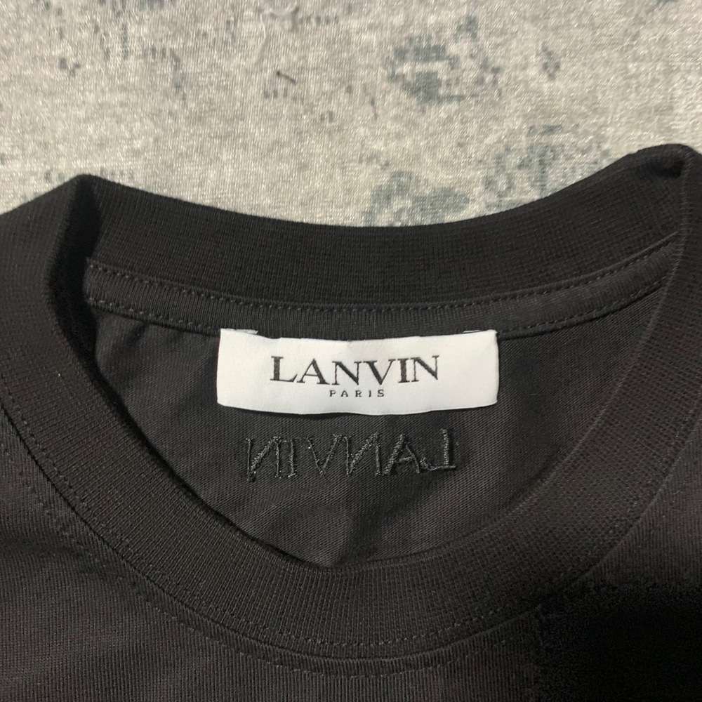 Lanvin x Gallery Dept T-Shirt Mens Large Black Excellent Graphic Logo Italy - Picture 5 of 6